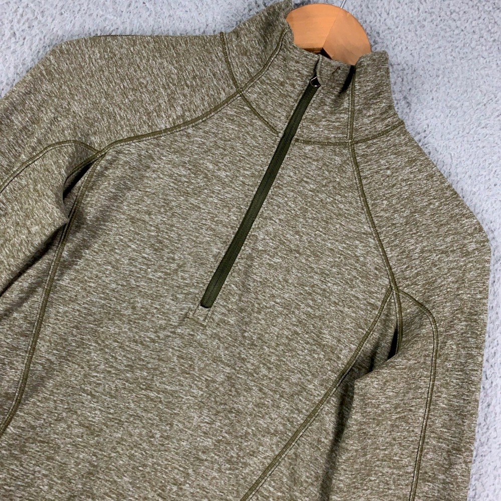 Lululemon Think Fast 1/2 Zip Pullover Womens 6 Green Heathered Running Athletic